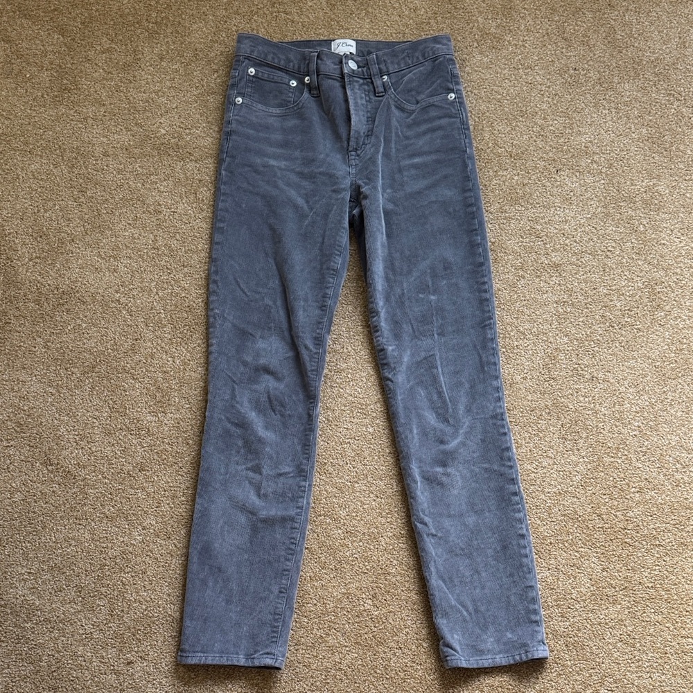 J. Crew 9” vintage straight Gray Corduroy Pants